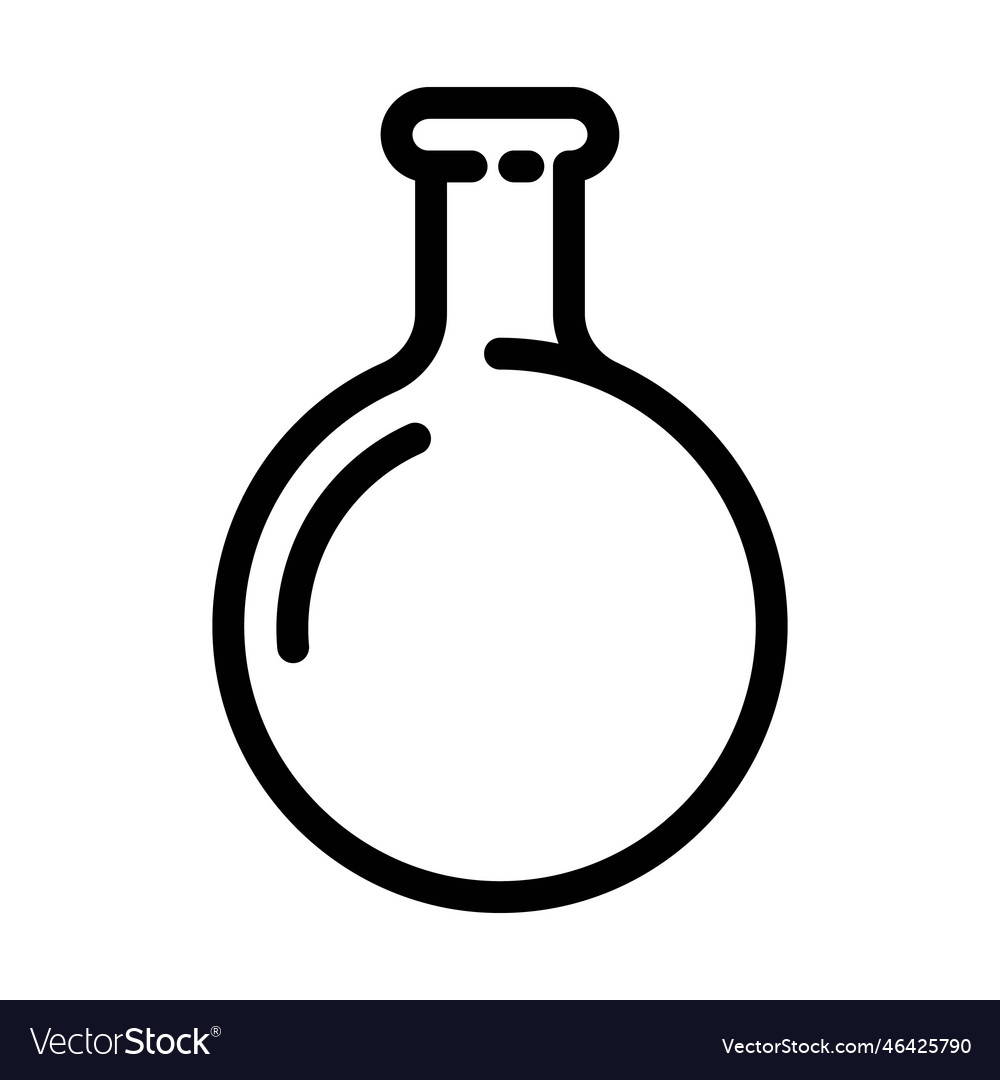 Round bottomed flask chemical glassware lab line Vector Image