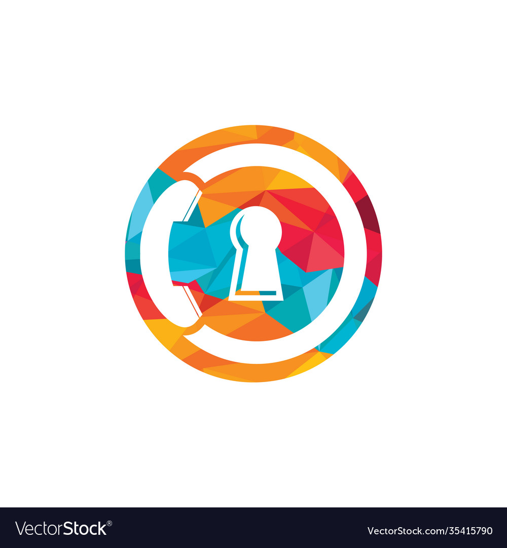 Secure call icon logo design