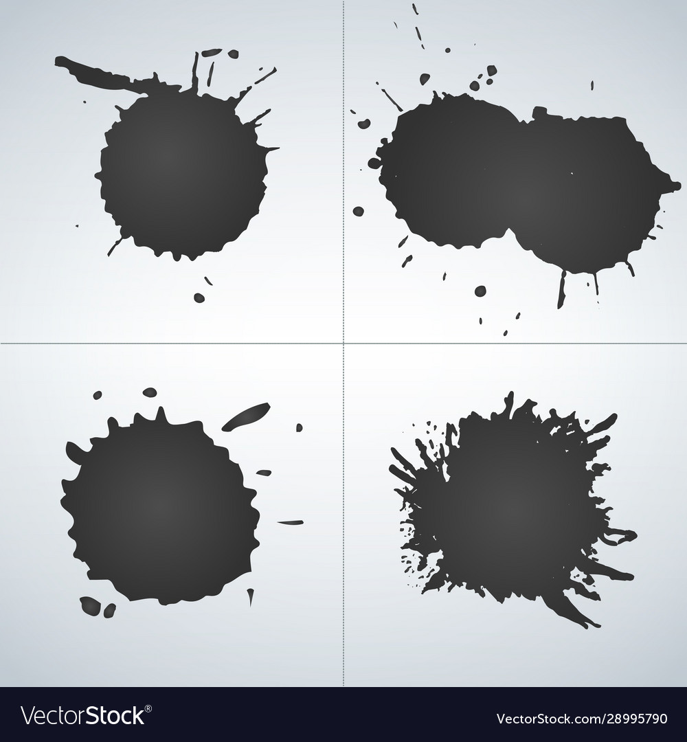 Set ink splashes blots splatter collection vector image Set ink splashes blots splatter collection