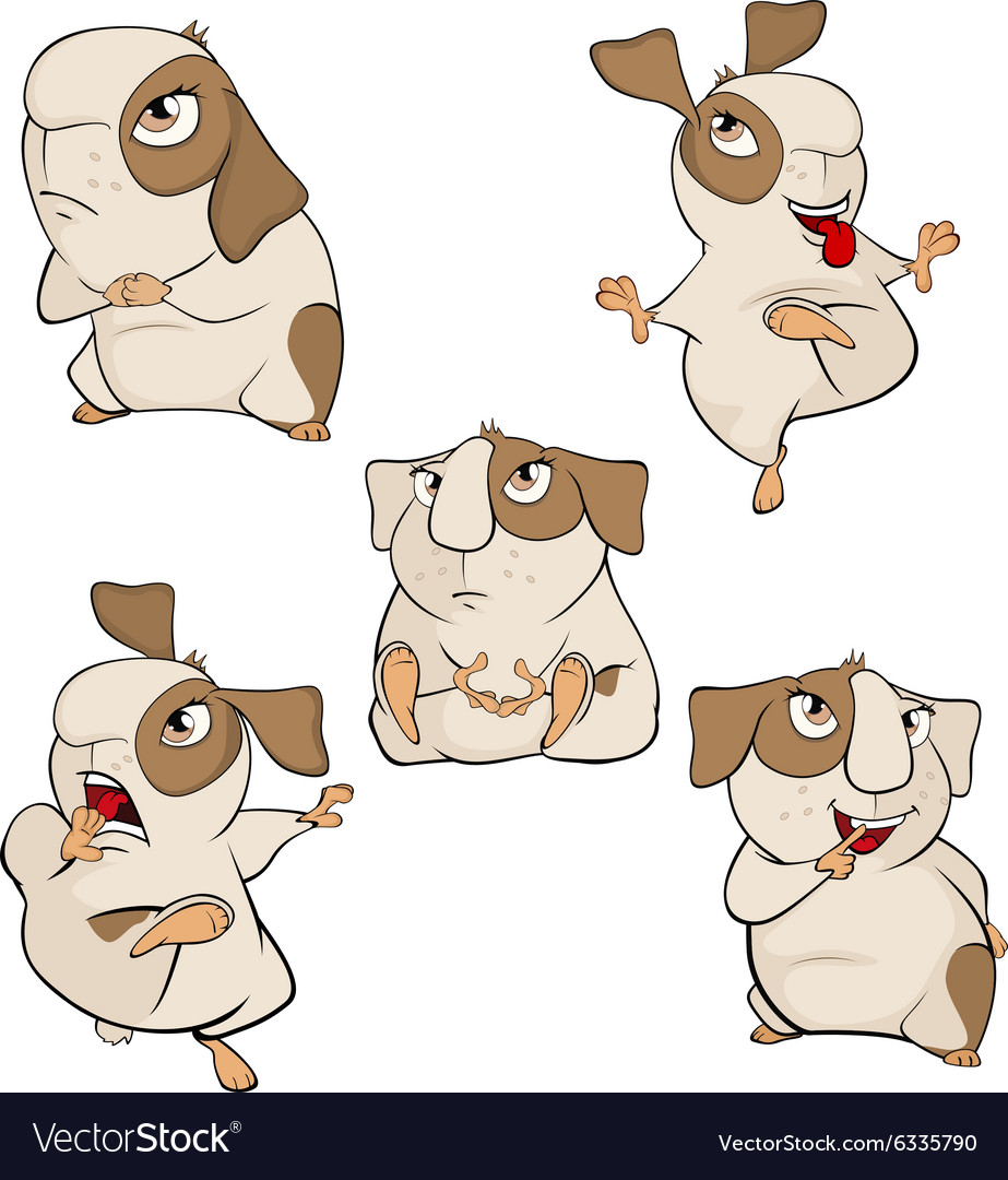 Set of guinea pigs cartoon