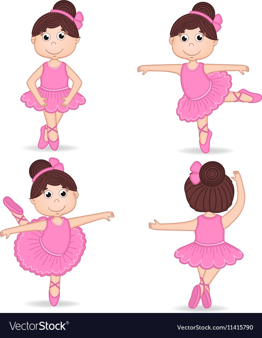 Set of isolated girl ballerina Royalty Free Vector Image