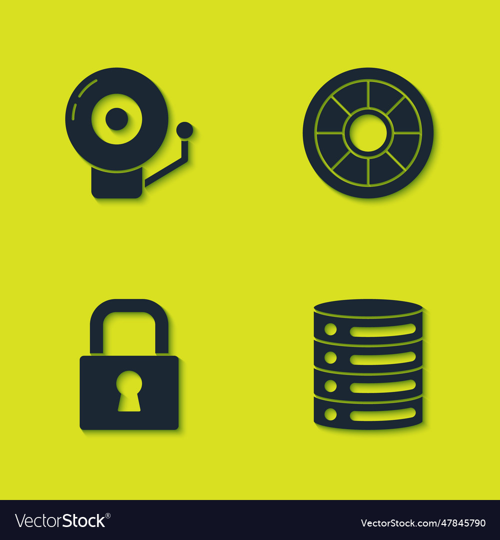 Set ringing alarm bell server data web hosting vector image Set ringing alarm bell server data web hosting