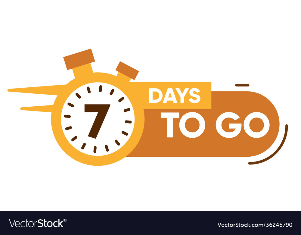 Seven days left icon 67days to go Royalty Free Vector Image