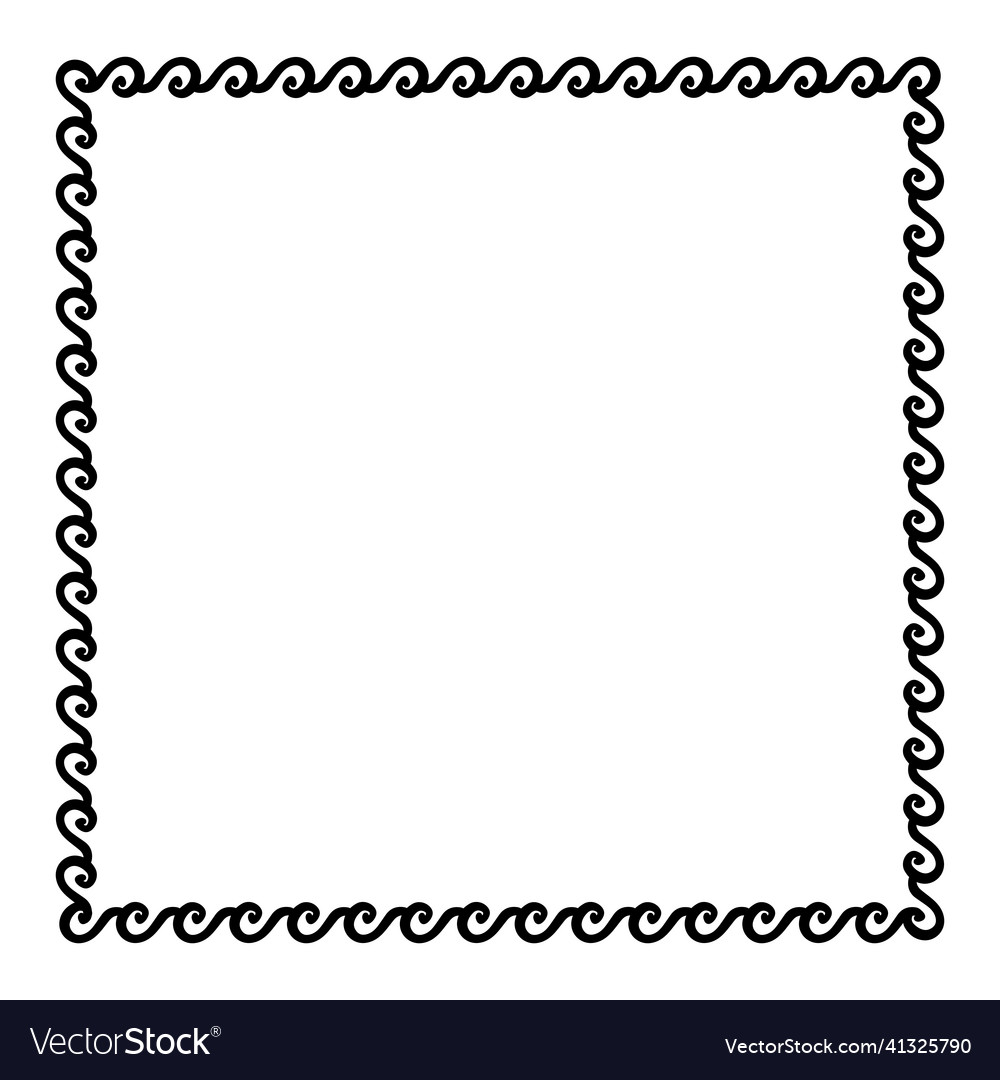 Square frame with seamless meander pattern