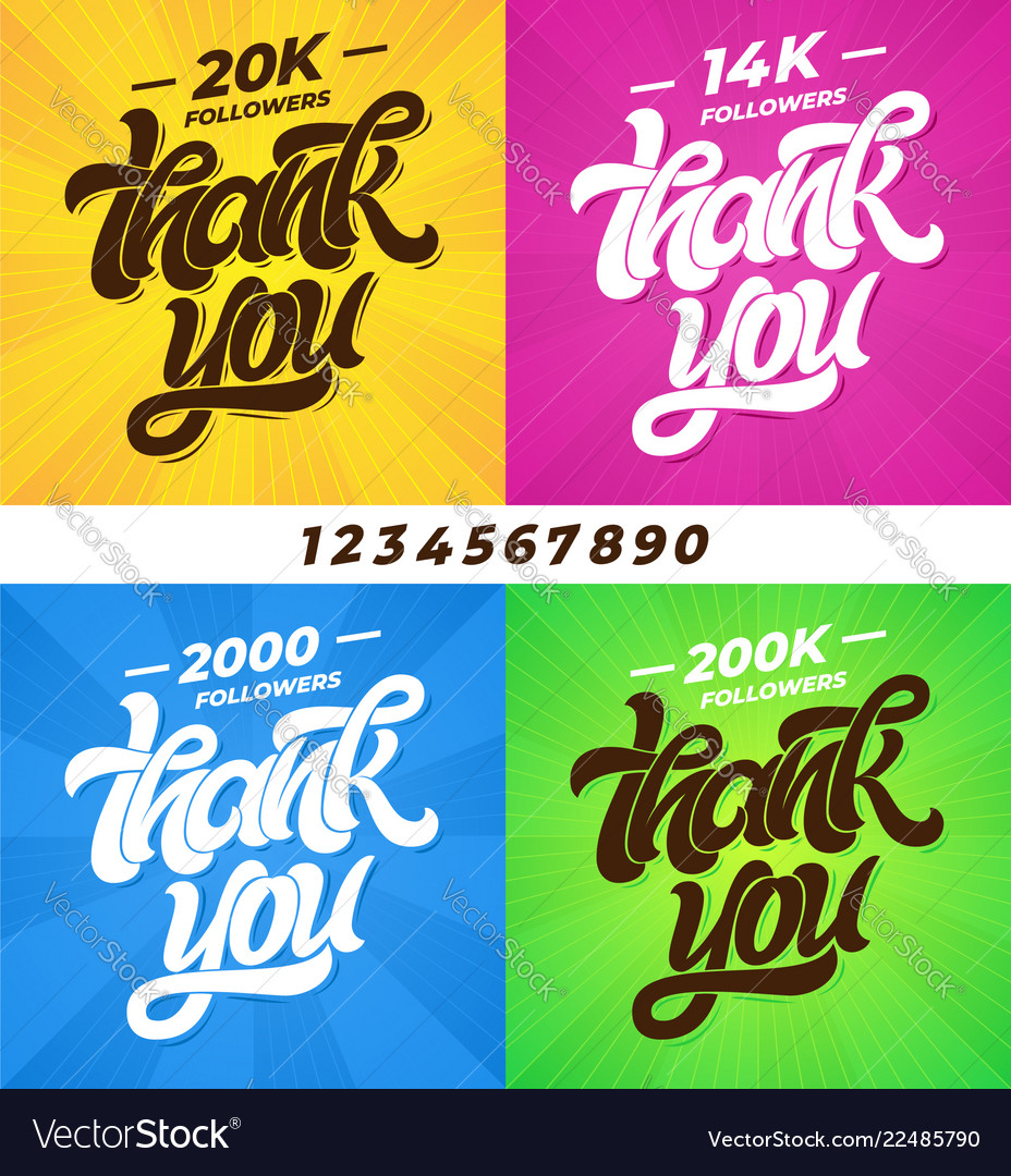 Thank you followers set of banners for social