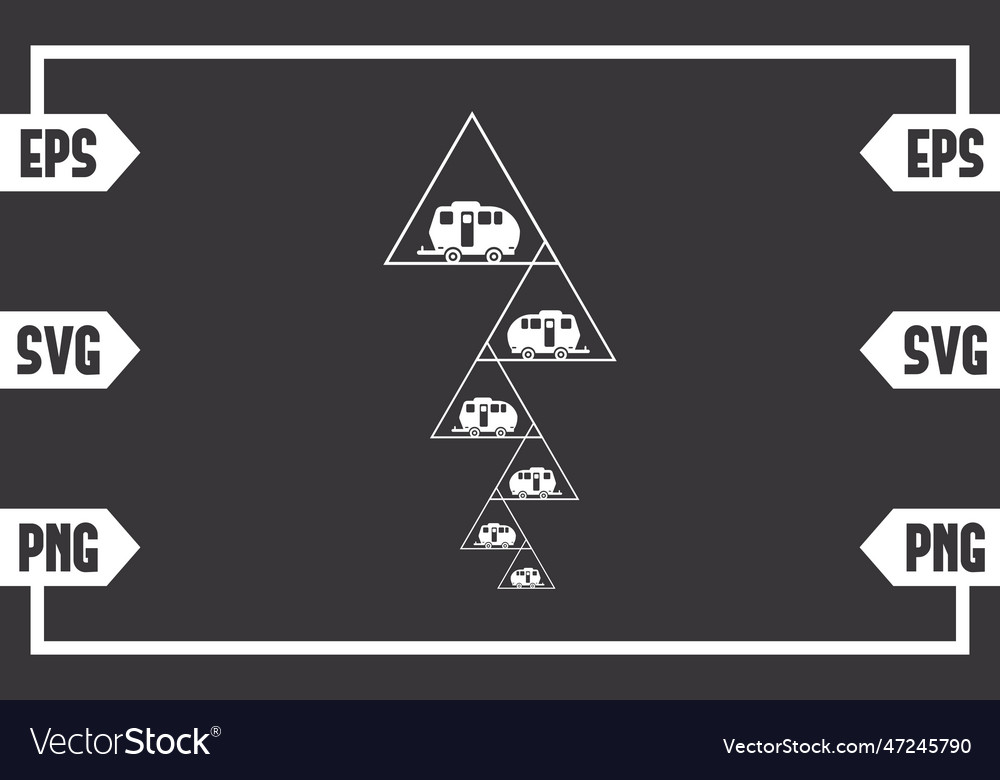Triangles camping caravan Royalty Free Vector Image