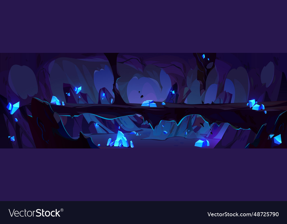 Underground mine with crystal background Vector Image