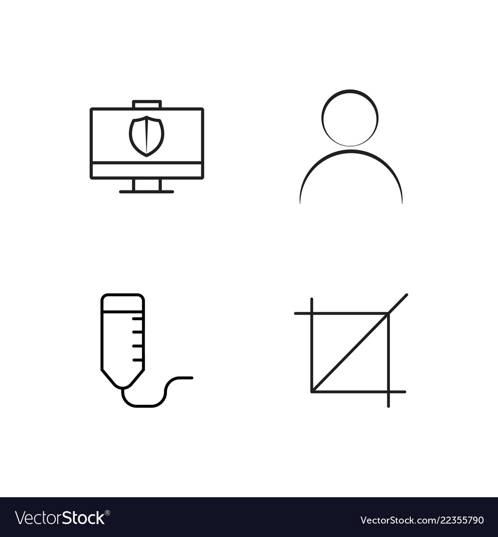 Web simple outlined icons set