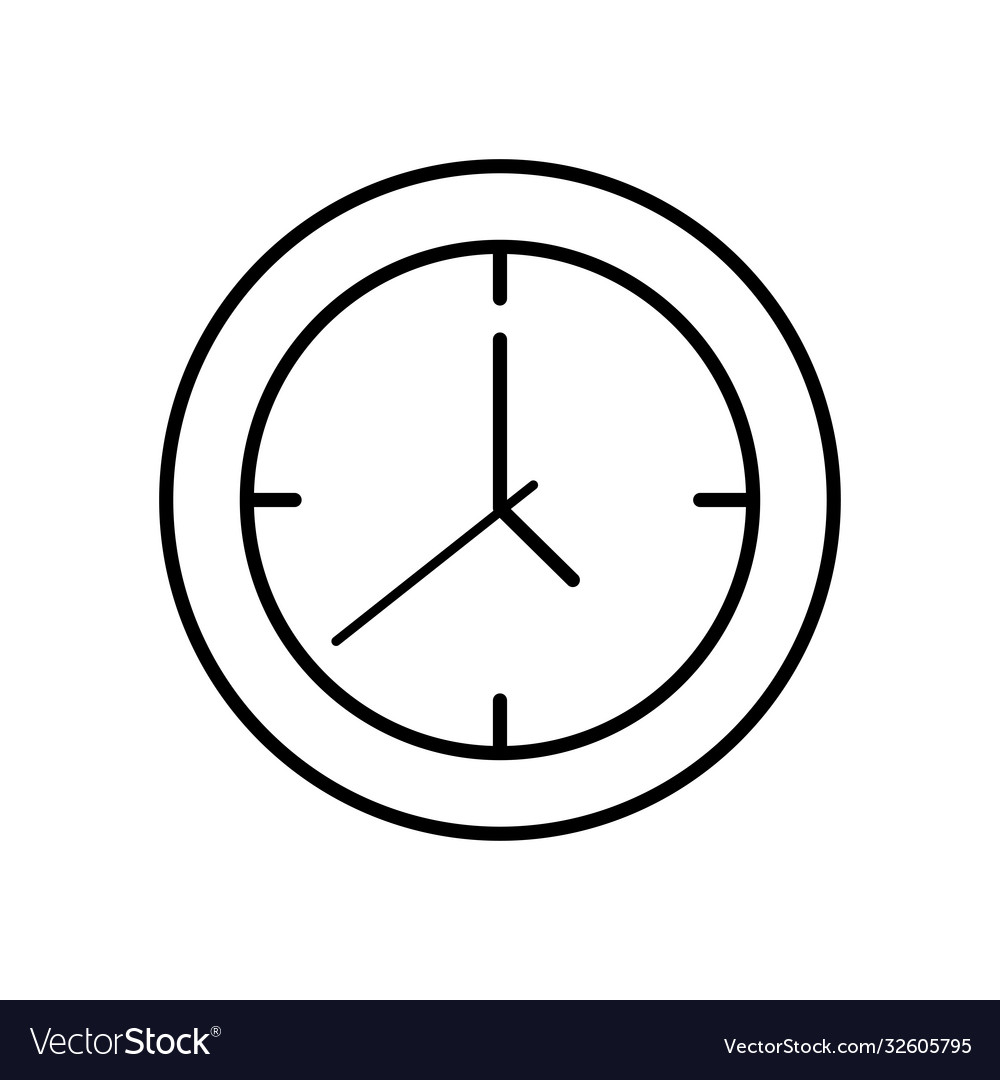 Analog clock icon image line style