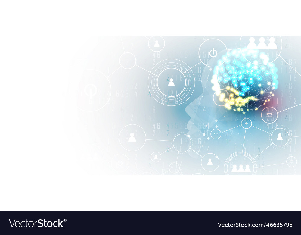 Artificial intelligence technology web background vector image Artificial intelligence technology web background