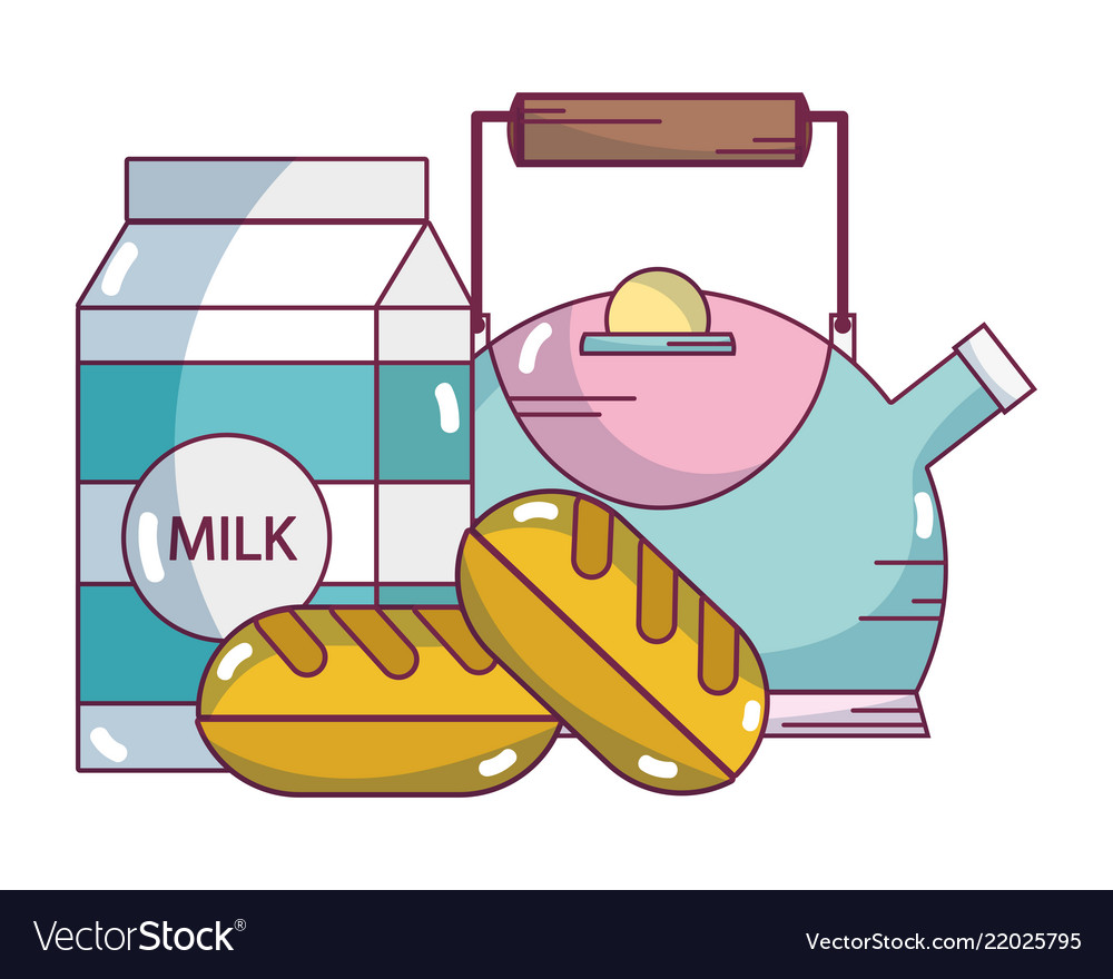 Breakfast food cartoons Royalty Free Vector Image