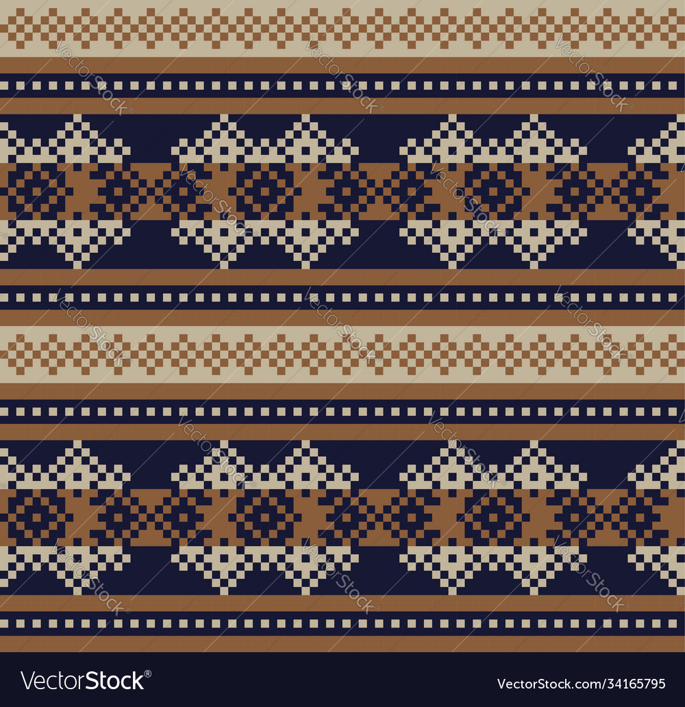 Brown christmas fair isle seamless pattern Vector Image