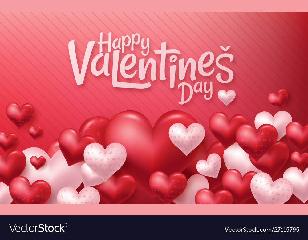 Colorful soft and smooth valentine hearts Vector Image