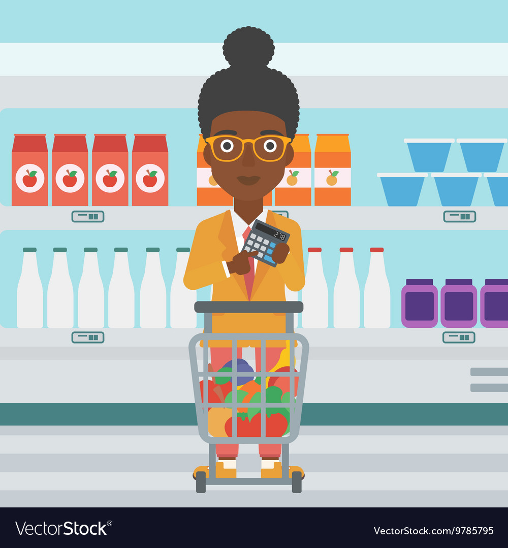 Customer counting on calculator