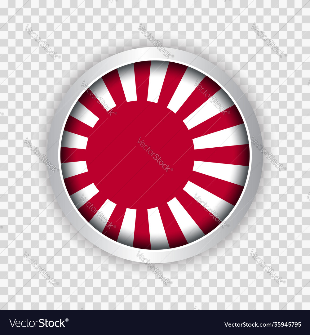 Flag japan on round button transparent