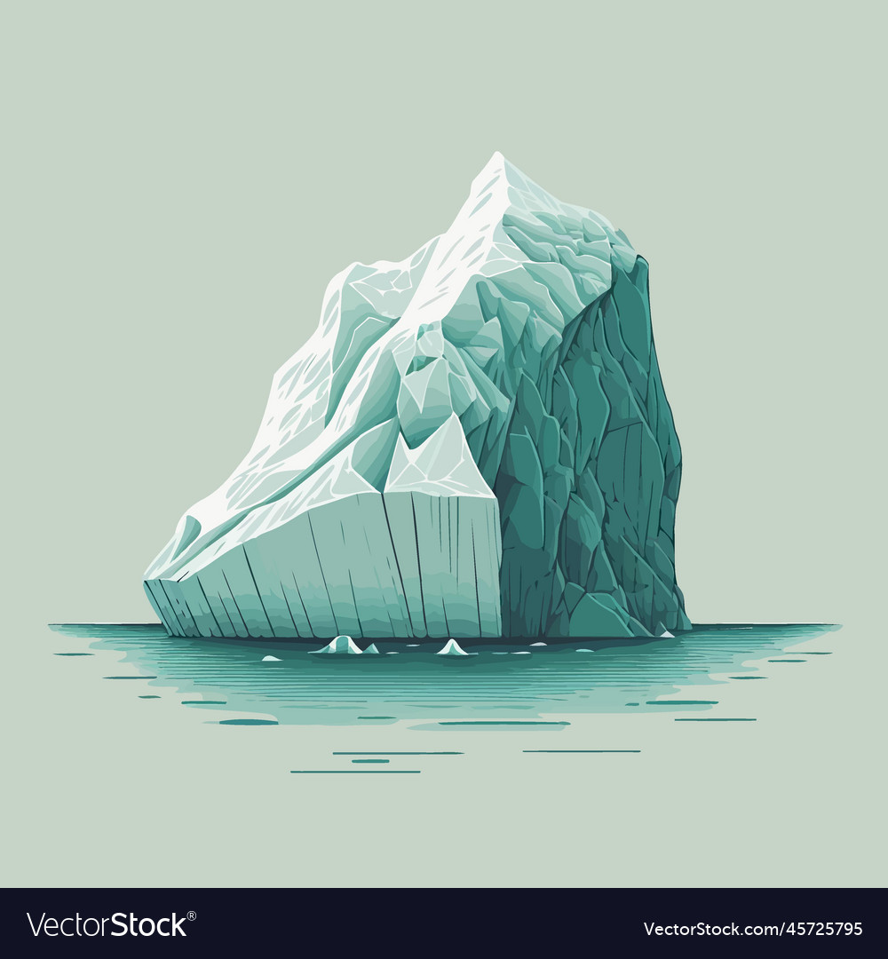 Giant ice mass iceberg floating