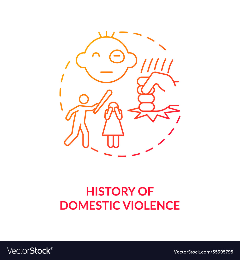 History domestic violence red gradient concept Vector Image