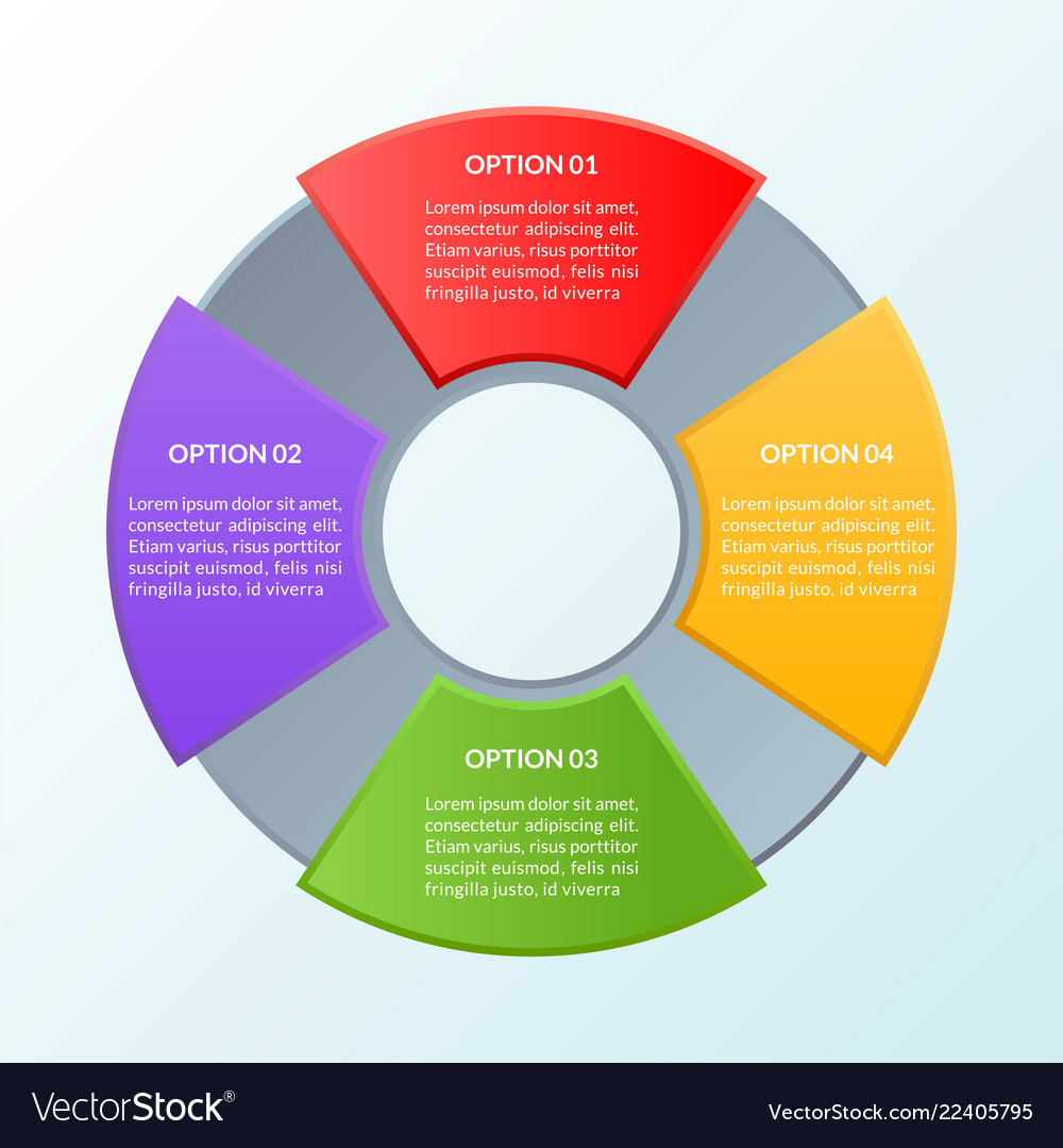Infographic template of four options or workflow