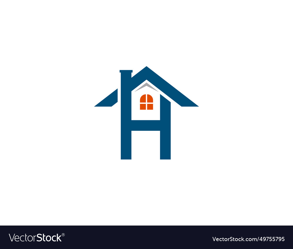 Initial letter h home real estate logo template Vector Image