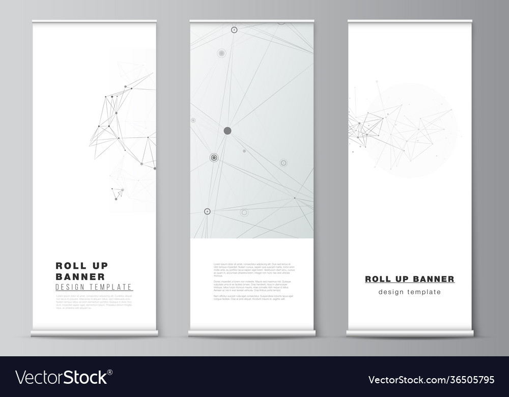 Layout roll up mockup templates Royalty Free Vector Image