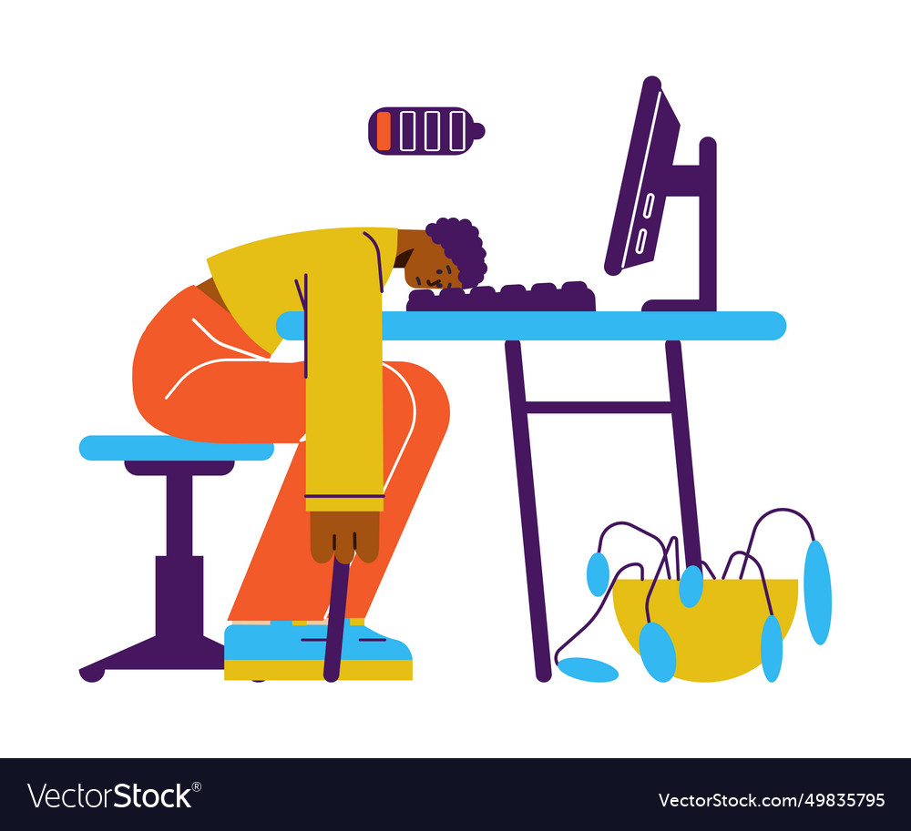 Man with anemia feel dizzy and lack of energy Vector Image