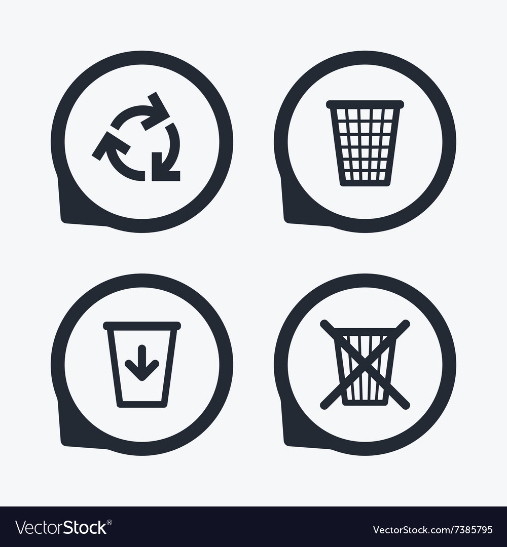 Recycle bin icons reuse or reduce symbol