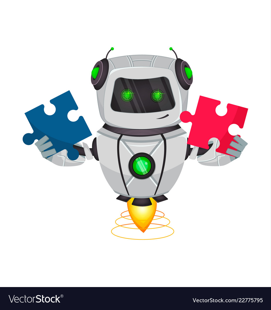 Robot with artificial intelligence bot vector image Robot with artificial intelligence bot