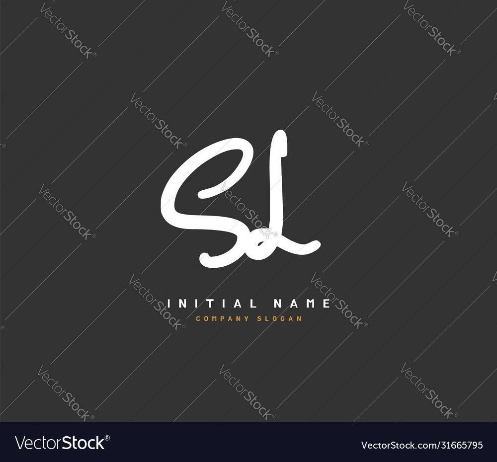 S l sl beauty initial logo handwriting Royalty Free Vector