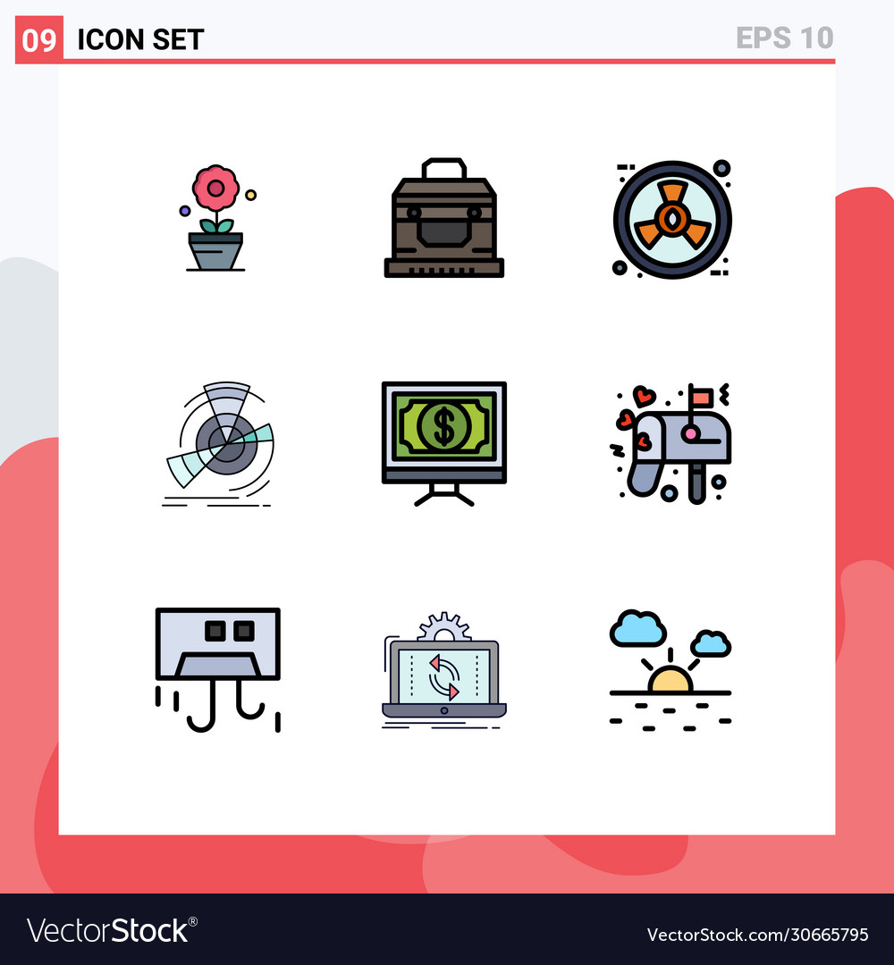 Set 9 modern ui icons symbols signs for click