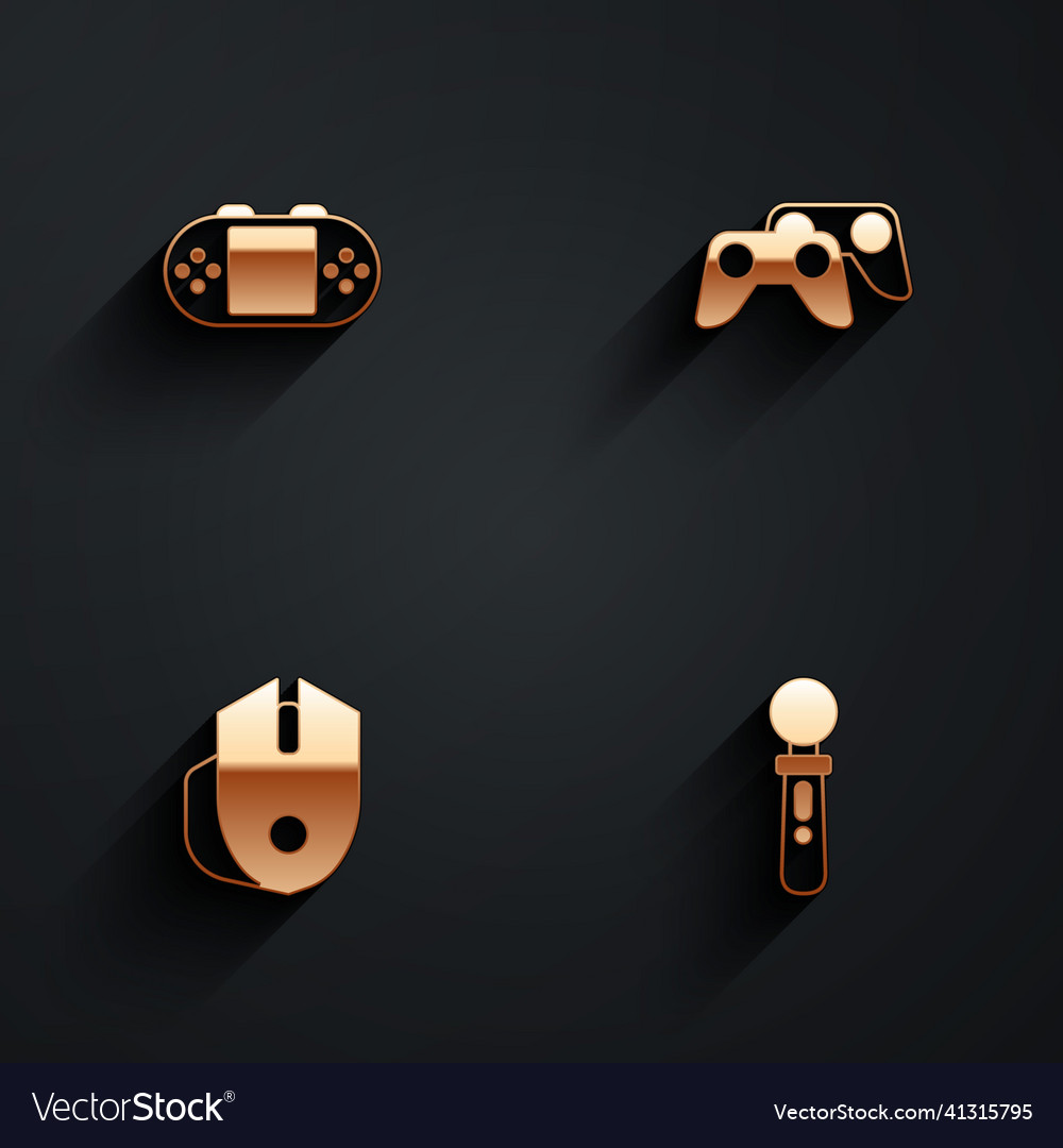 Set portable video game console controller vector image Set portable video game console controller