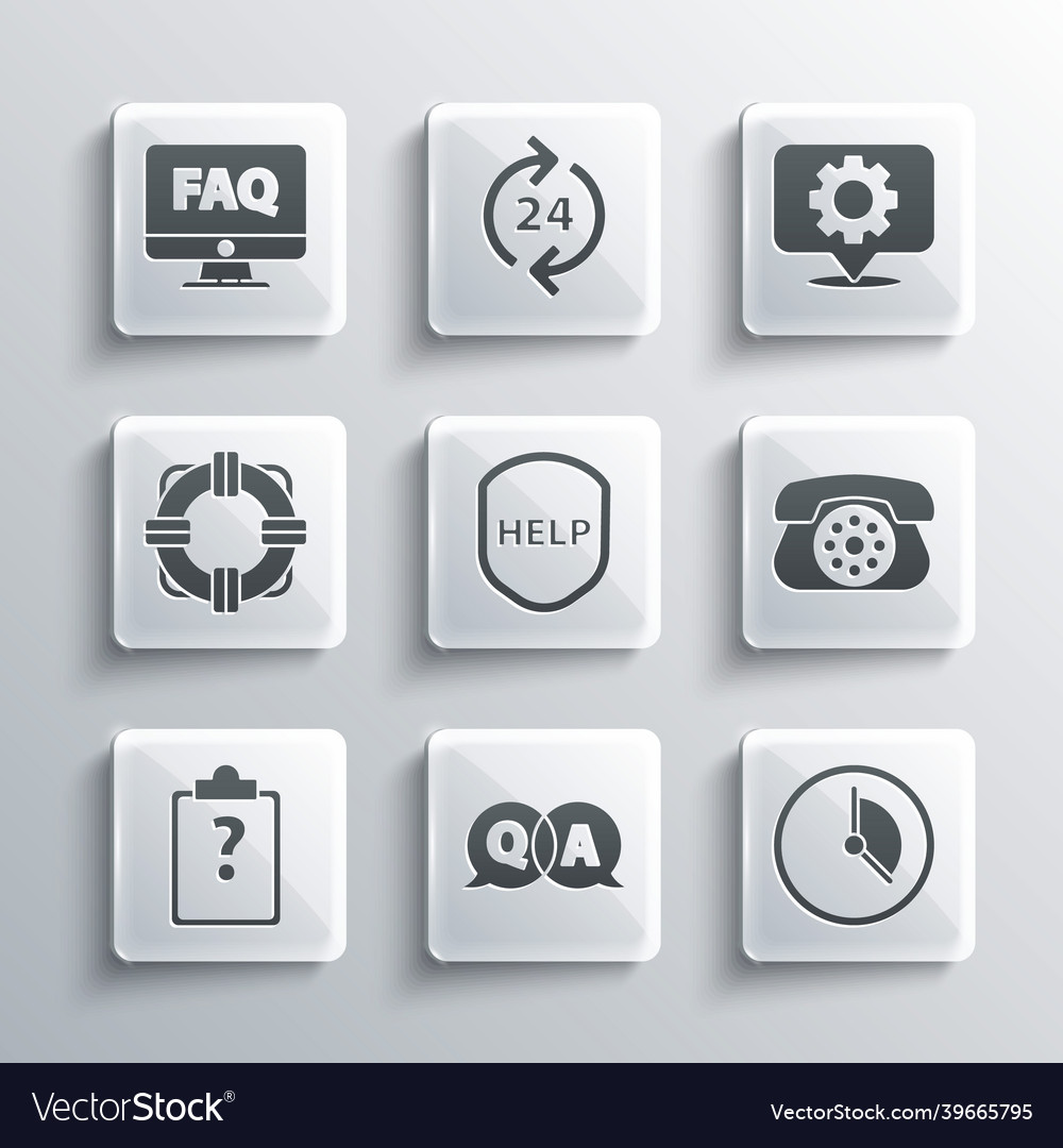 Set question and answer time management Royalty Free Vector