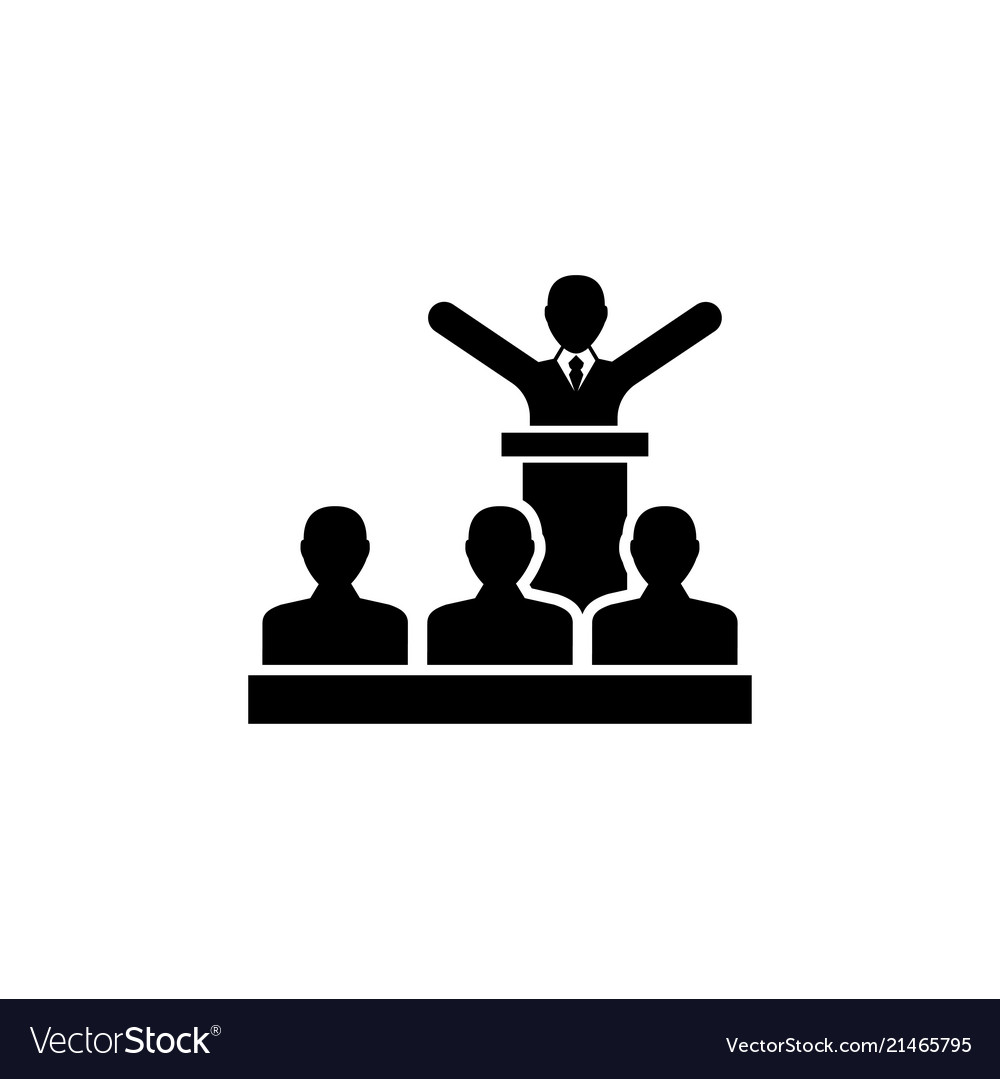 Speaker president with crowd people flat Vector Image