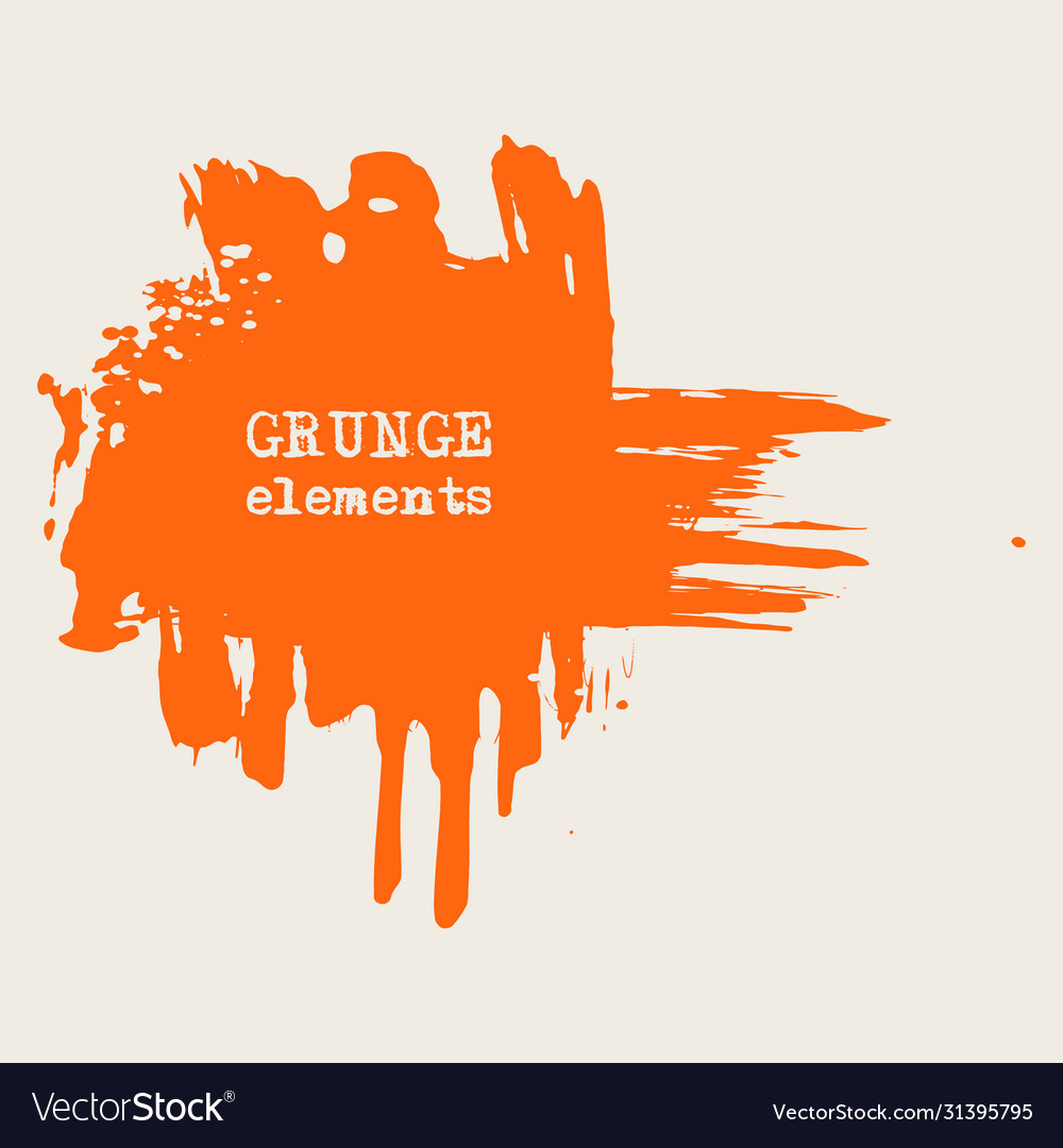 Splats splashes and blobs orange ink paint vector image Splats splashes and blobs orange ink paint