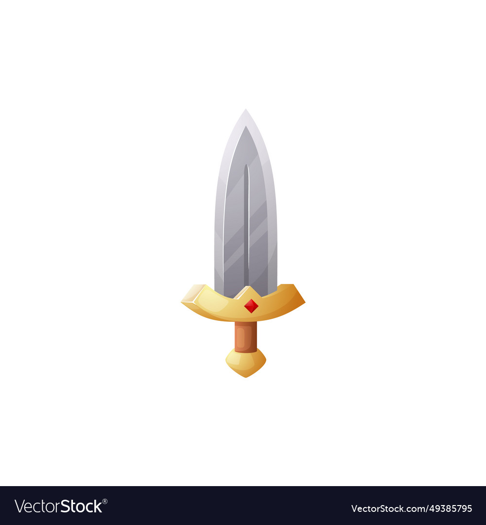 Sword with red gem on handle flat style