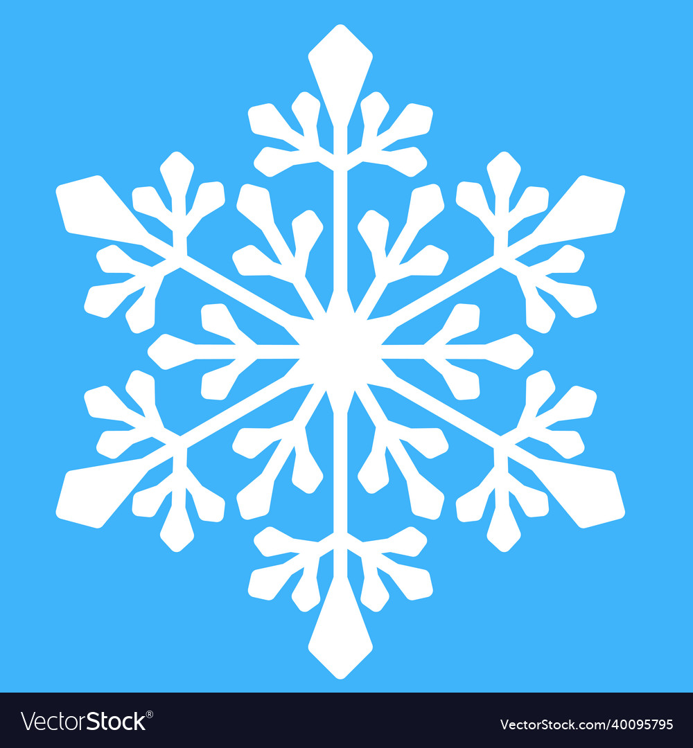 Symmetrical snowflake is a crystal shape vector image Symmetrical snowflake is a crystal shape