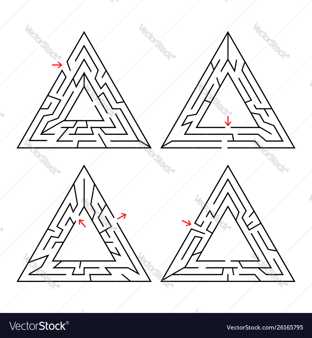Triangular labyrinth with an input and exit vector image Triangular labyrinth with an input and exit