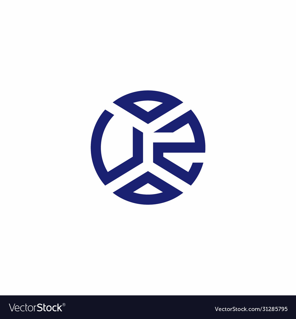 Uz monogram logo with abstract shapes in modern Vector Image