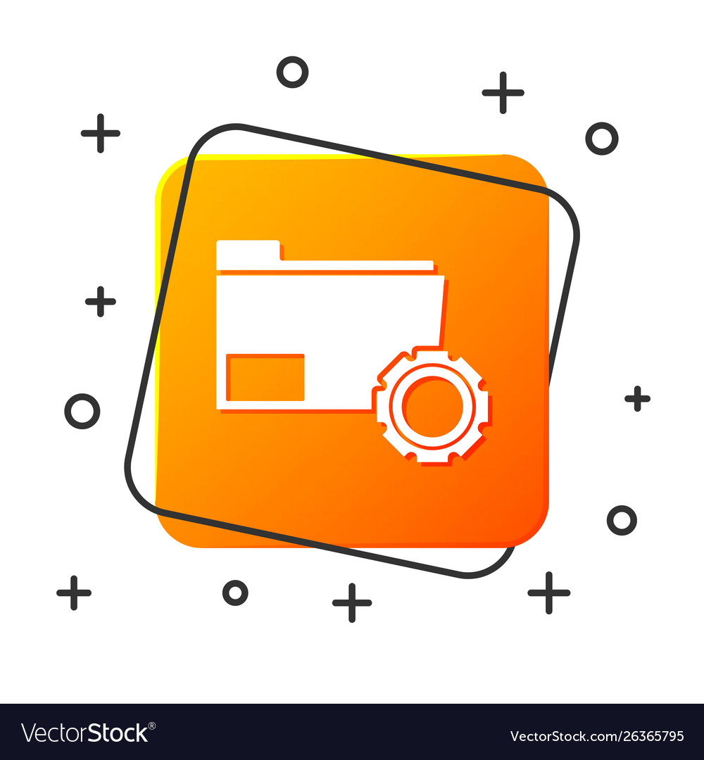 White folder settings with gears icon isolated vector image White folder settings with gears icon isolated