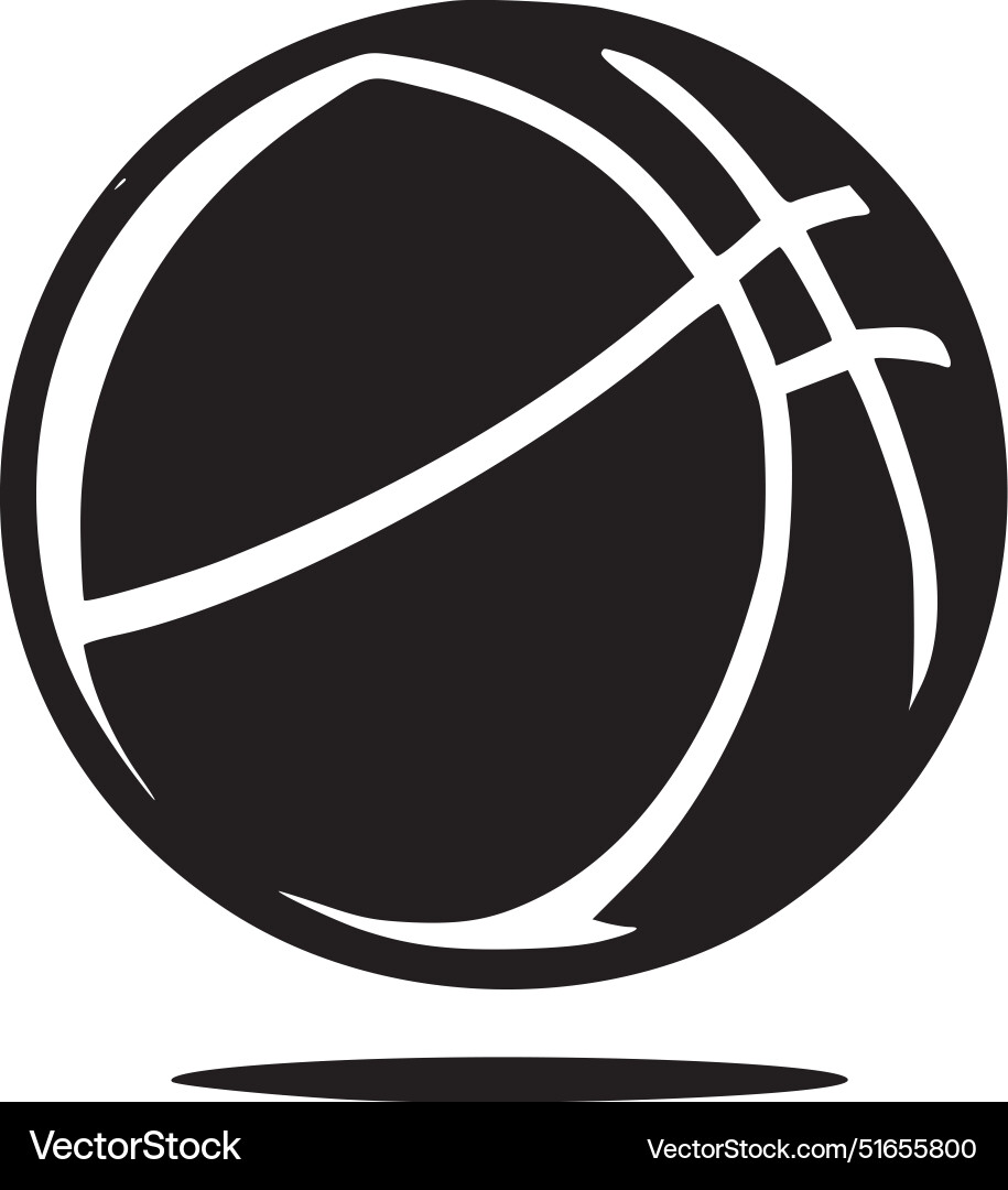 Basketball - black and white Royalty Free Vector Image