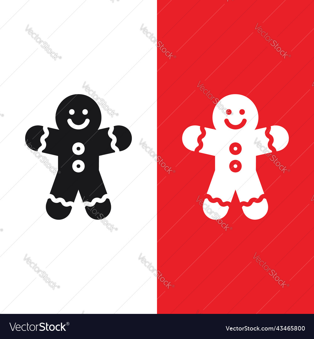 Christmas xmas ginger bread icon in glyph style