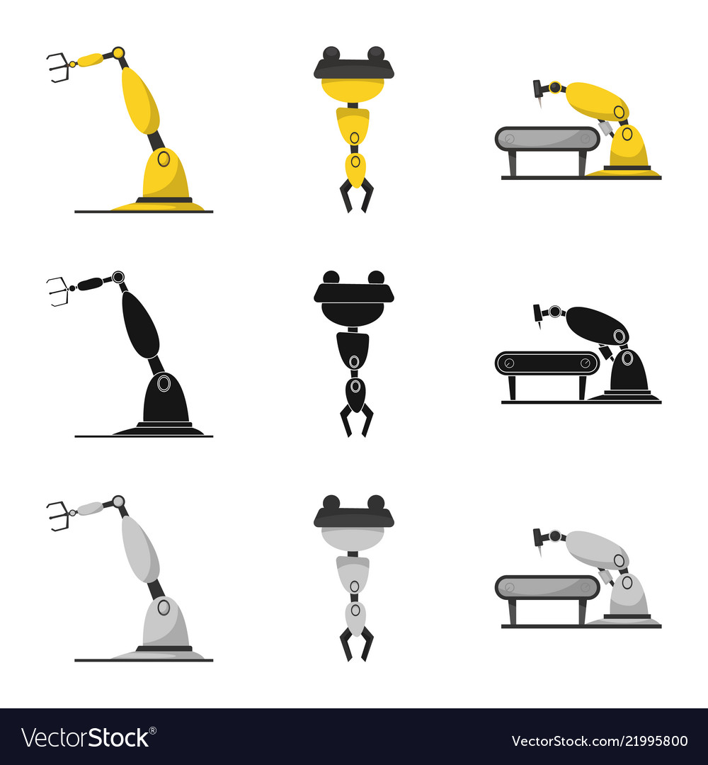 Design of robot and factory icon
