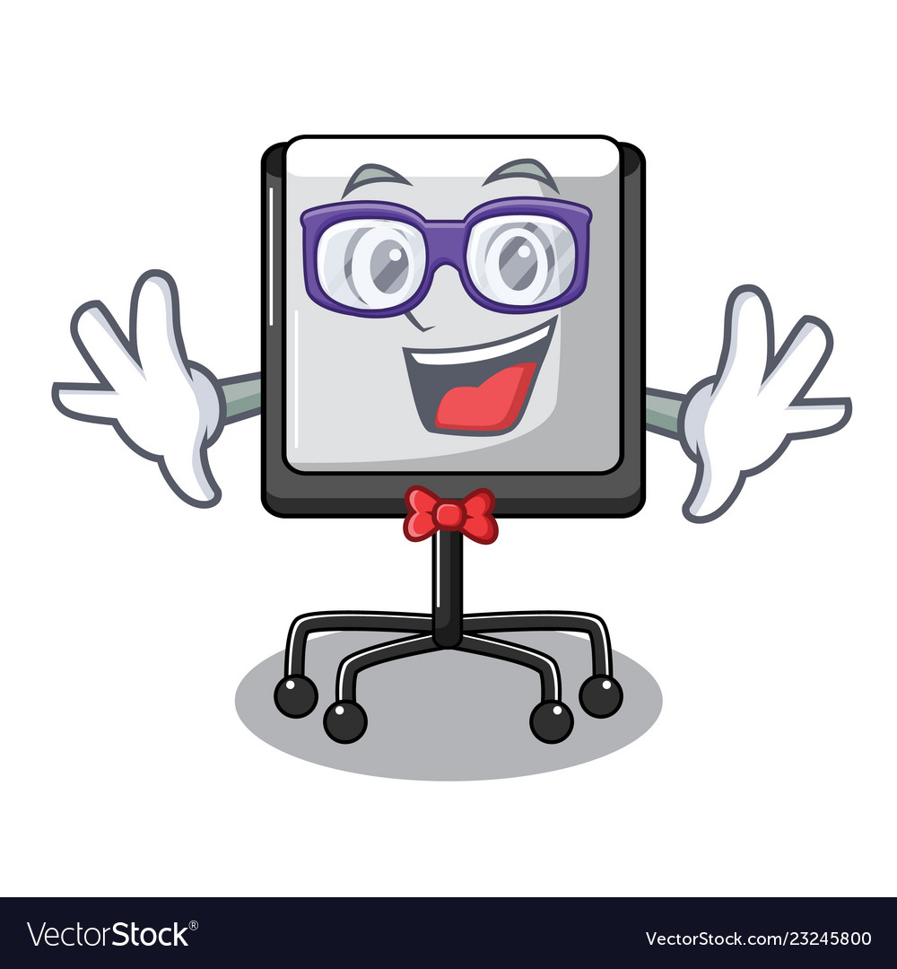 Geek presentation board character in table blank