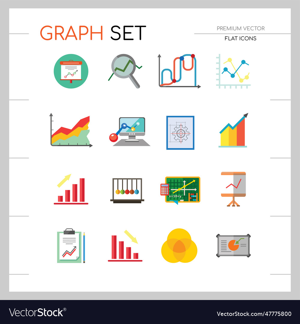 Graph icon set vector image Graph icon set