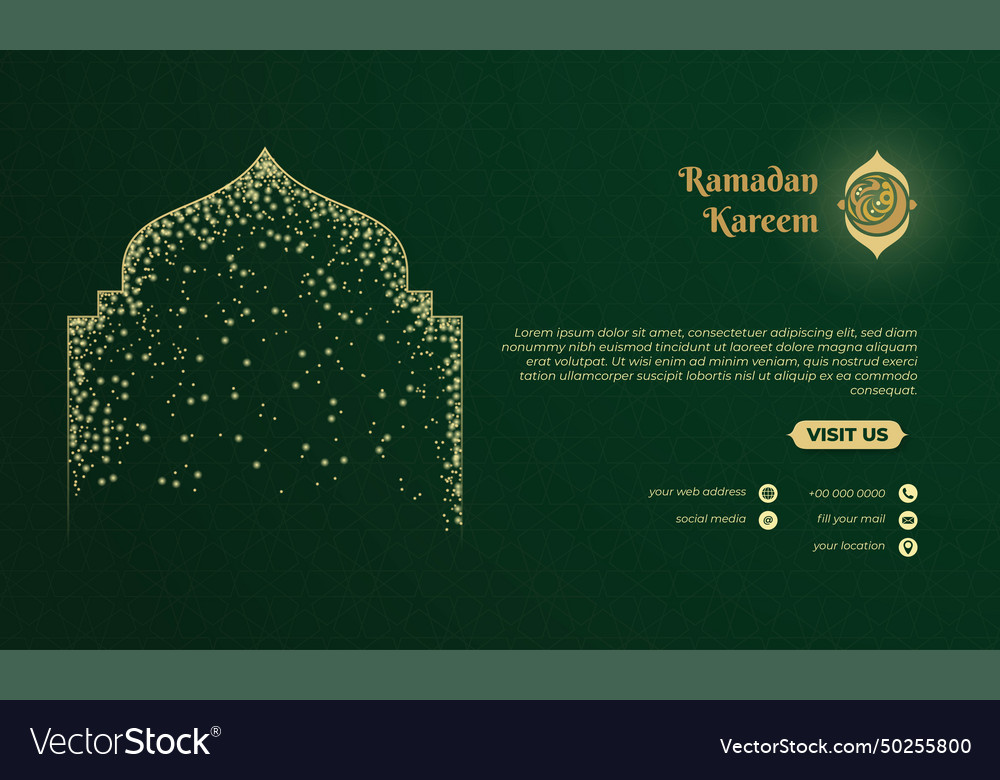 Green islamic background with sparkle