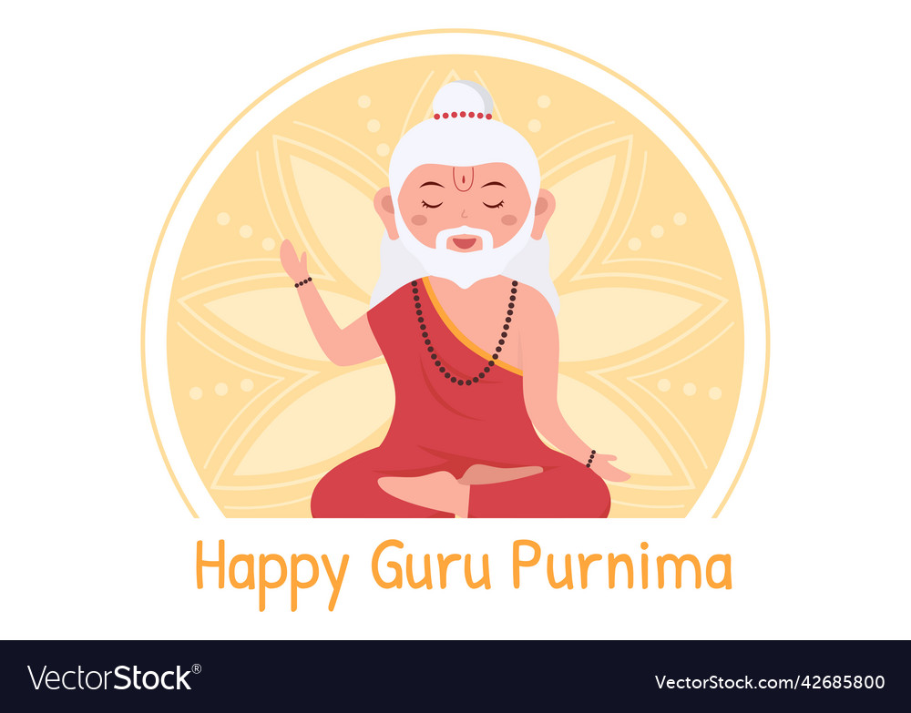 Happy guru purnima of indian festival Royalty Free Vector