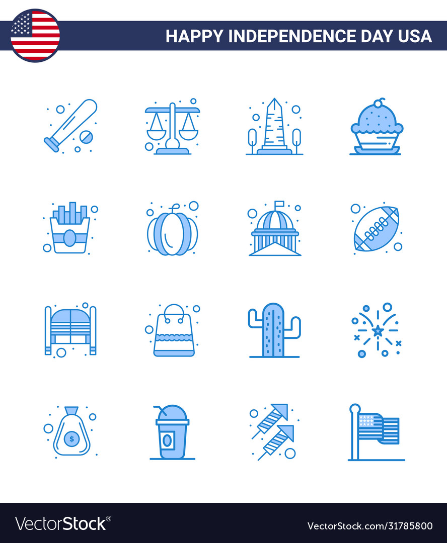 Happy independence day 16 blues icon pack for web