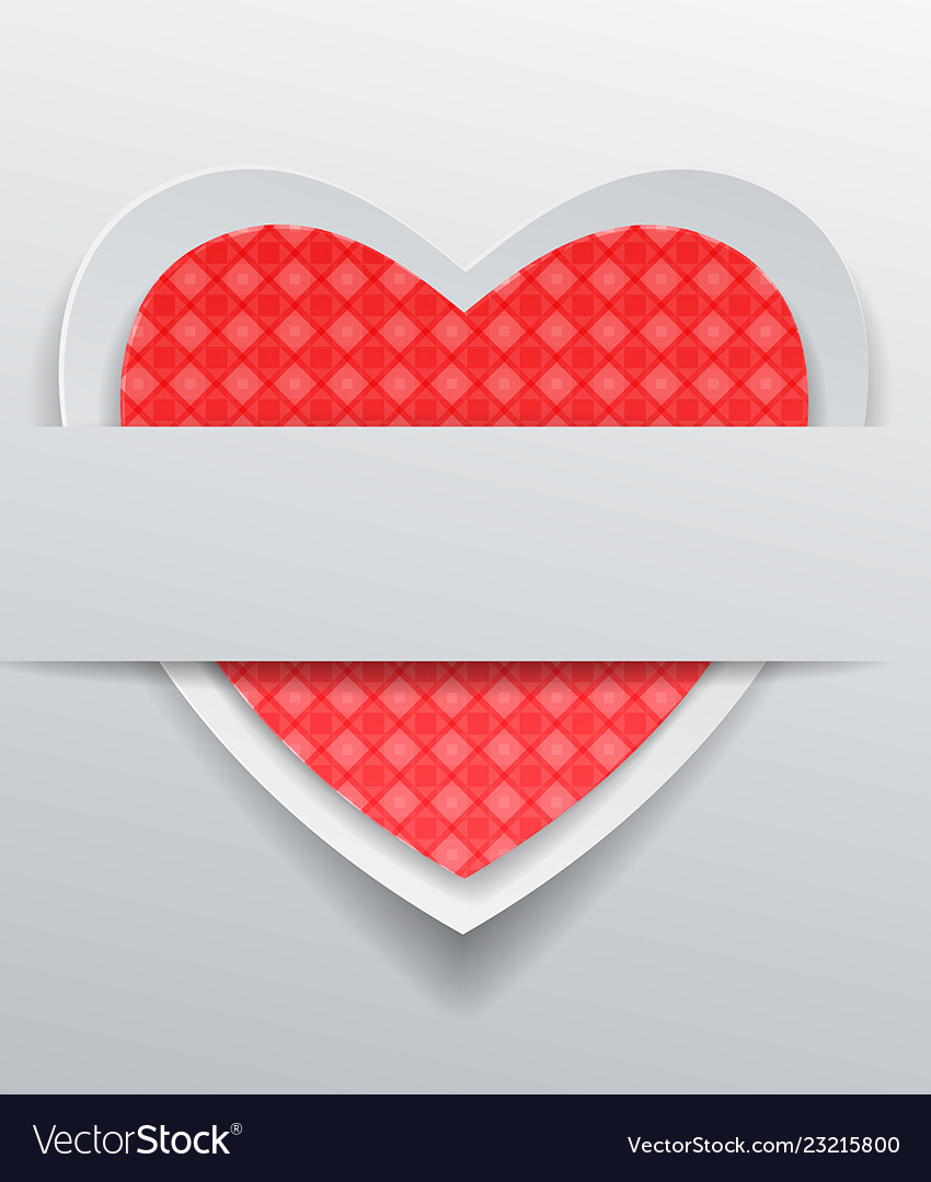 Heart with red pattern on gray background vector image Heart with red pattern on gray background