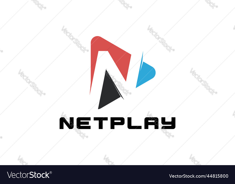 Modern initial letter n triangle for net play vector image Modern initial letter n triangle for net play