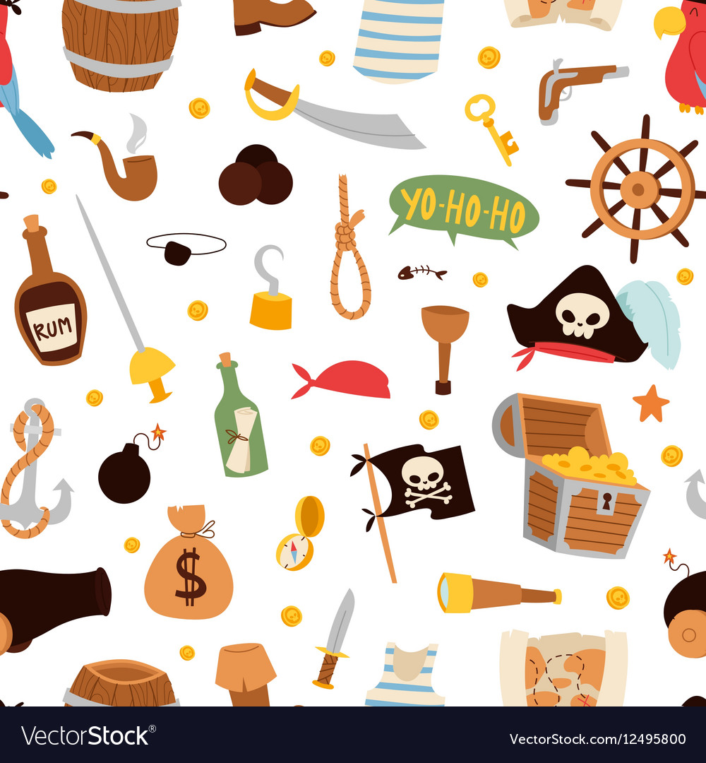 Pirate seamless pattern background