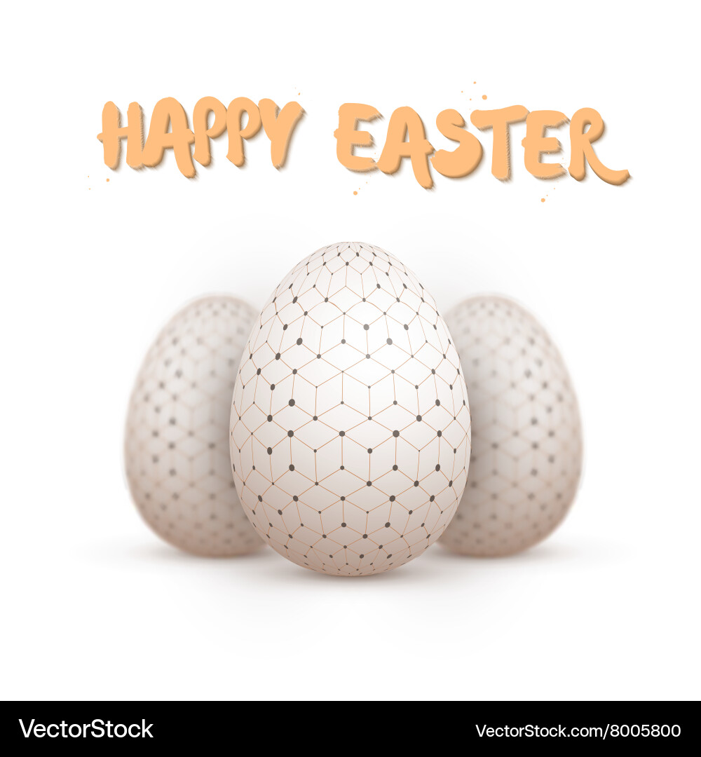 Realistic Easter Egg Set Happy Easter Royalty Free Vector